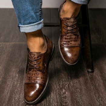 Special leather business man dress shoes elegant black men mid heel dress shoes