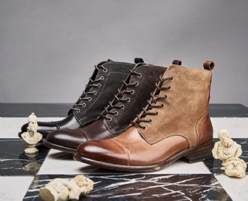 Zippers Genuine Leather Antiskid Rubber Sole Unique Design Winter Snow Men Boots