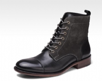 Zippers Genuine Leather Antiskid Rubber Sole Unique Design Winter Snow Men Boots