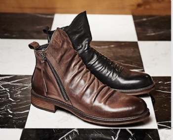Latest Design Mens Casual Genuine Leather Shoes Fashion Mens Genuine Leather Boots