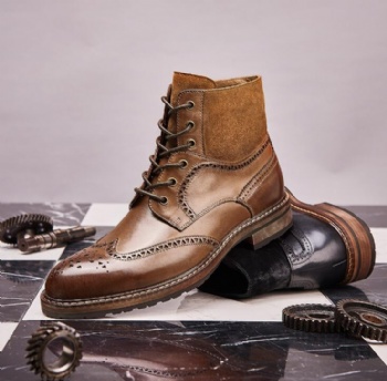 Men Casual deep blue Nubuck Ankle Boots Mens Fashion Shoes Winter Bootsfashion men leather boot for men with high quality