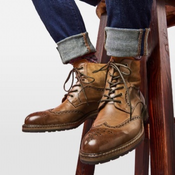 Men Casual deep blue Nubuck Ankle Boots Mens Fashion Shoes Winter Bootsfashion men leather boot for men with high quality