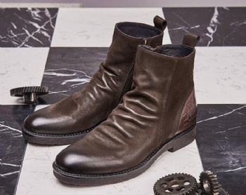 big size Italian stylish men boots winter ankle boots premium green suede boot