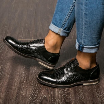 Special leather business man dress shoes elegant black men mid heel dress shoes