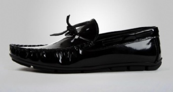 Black genuine soft comfortable calf leather custom made Italian style men business dress shoe, leather shoe for men