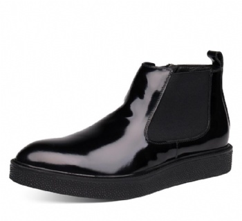 Winter fashion red black leather suede strap men High Boots fashion boots