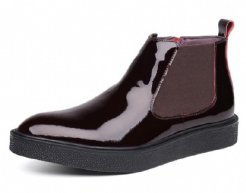 Winter fashion red black leather suede strap men High Boots fashion boots