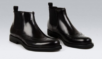 Winter black calf leather zipper loafers design men comfort low boots shoes boots