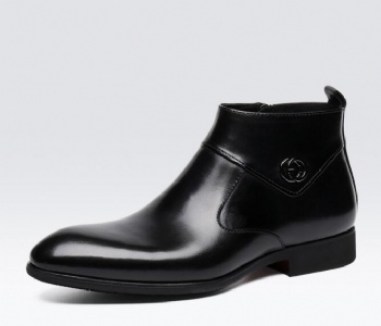 Winter fashion red black leather suede strap men High Boots fashion boots