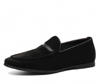 Black genuine soft comfortable calf leather custom made Italian style men business dress shoe, leather shoe for men