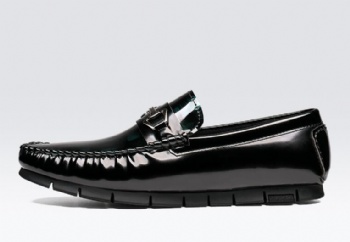 Black genuine soft comfortable calf leather custom made Italian style men business dress shoe, leather shoe for men