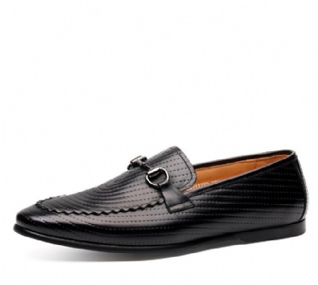 Black genuine soft comfortable calf leather custom made Italian style men business dress shoe, leather shoe for men