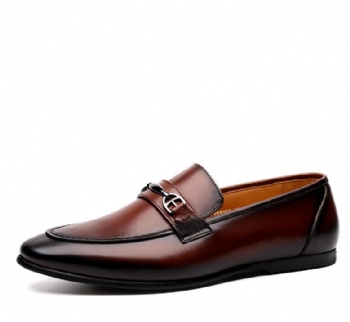 Black genuine soft comfortable calf leather custom made Italian style men business dress shoe, leather shoe for men