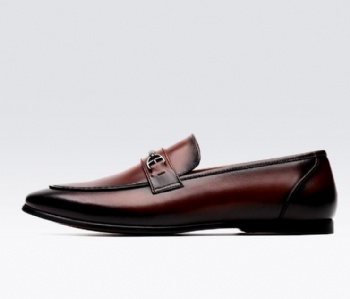 Black genuine soft comfortable calf leather custom made Italian style men business dress shoe, leather shoe for men