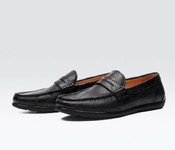 Black genuine soft comfortable calf leather custom made Italian style men business dress shoe, leather shoe for men