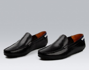Black genuine soft comfortable calf leather custom made Italian style men business dress shoe, leather shoe for men