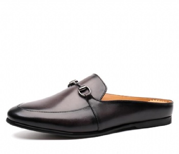 Black genuine soft comfortable calf leather custom made Italian style men business dress shoe, leather shoe for men