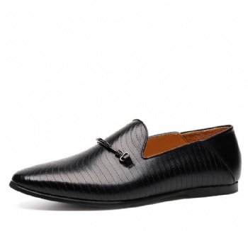 Black genuine soft comfortable calf leather custom made Italian style men business dress shoe, leather shoe for men