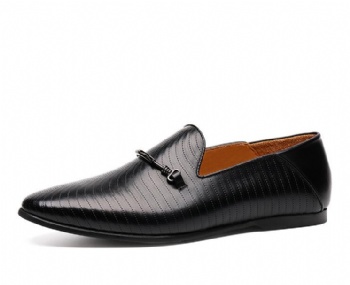 Black genuine soft comfortable calf leather custom made Italian style men business dress shoe, leather shoe for men