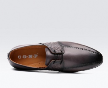 Black genuine soft comfortable calf leather custom made Italian style men business dress shoe, leather shoe for men