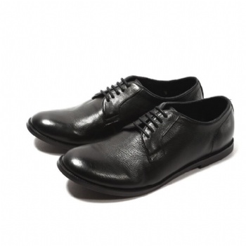 Black genuine soft comfortable calf leather custom made Italian style men business dress shoe, leather shoe for men