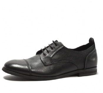 Black genuine soft comfortable calf leather custom made Italian style men business dress shoe, leather shoe for men