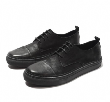 Black genuine soft comfortable calf leather custom made Italian style men business dress shoe, leather shoe for men