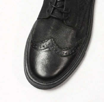 Black genuine soft comfortable calf leather custom made Italian style men business dress shoe, leather shoe for men