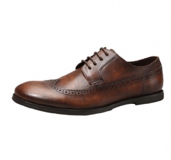 Black genuine soft comfortable calf leather custom made Italian style men business dress shoe, leather shoe for men