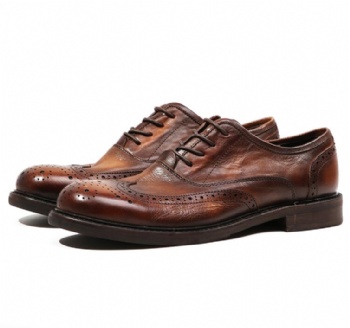 Black genuine soft comfortable calf leather custom made Italian style men business dress shoe, leather shoe for men