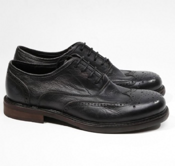 Black genuine soft comfortable calf leather custom made Italian style men business dress shoe, leather shoe for men