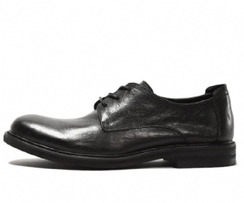 Black genuine soft comfortable calf leather custom made Italian style men business dress shoe, leather shoe for men