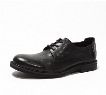 Black genuine soft comfortable calf leather custom made Italian style men business dress shoe, leather shoe for men