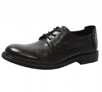 Black genuine soft comfortable calf leather custom made Italian style men business dress shoe, leather shoe for men