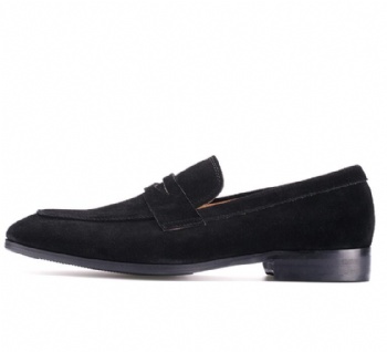 Black genuine soft comfortable calf leather custom made Italian style men business dress shoe, leather shoe for men