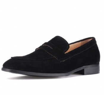 Black genuine soft comfortable calf leather custom made Italian style men business dress shoe, leather shoe for men