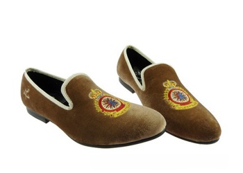 Luxury Mens Velvet Loafers Velvet Upper - Genuine Leather Type Round Toe Shape
