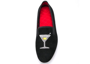 Luxury Mens Velvet Loafers Velvet Upper - Genuine Leather Type Round Toe Shape