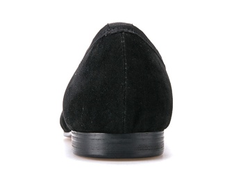 Luxury Mens Velvet Loafers Velvet Upper - Genuine Leather Type Round Toe Shape
