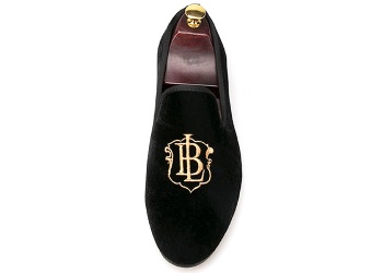 Luxury Mens Velvet Loafers Velvet Upper - Genuine Leather Type Round Toe Shape