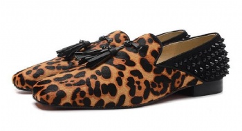 Luxury Mens Velvet Loafers Velvet Upper - Genuine Leather Type Round Toe Shape