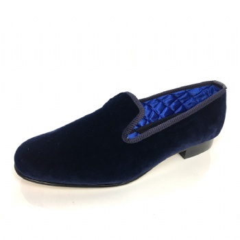 Luxury Mens Velvet Loafers Velvet Upper - Genuine Leather Type Round Toe Shape
