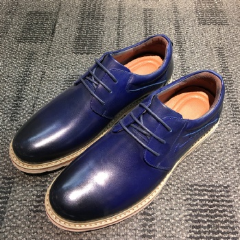 Black genuine soft comfortable calf leather custom made Italian style men business dress shoe, leather shoe for men