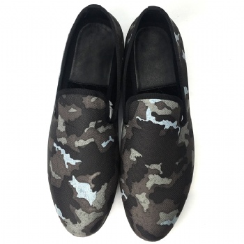 Luxury Mens Velvet Loafers Velvet Upper - Genuine Leather Type Round Toe Shape