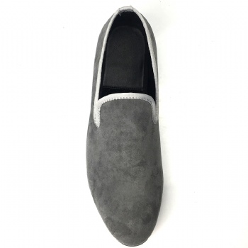 Luxury Mens Velvet Loafers Velvet Upper - Genuine Leather Type Round Toe Shape