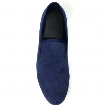 Luxury Mens Velvet Loafers Velvet Upper - Genuine Leather Type Round Toe Shape