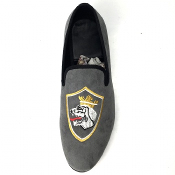 Luxury Mens Velvet Loafers Velvet Upper - Genuine Leather Type Round Toe Shape