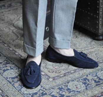 High Mercerized Suede Tassel loafers