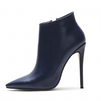 Snakeskin pattern high-heeled ankle boots