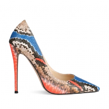 Snakeskin pattern high heels